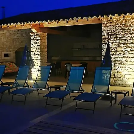 Mas Piralet Ardeche En Pierre Piscine 6*12 Pool House Equipe Villa Le Garn